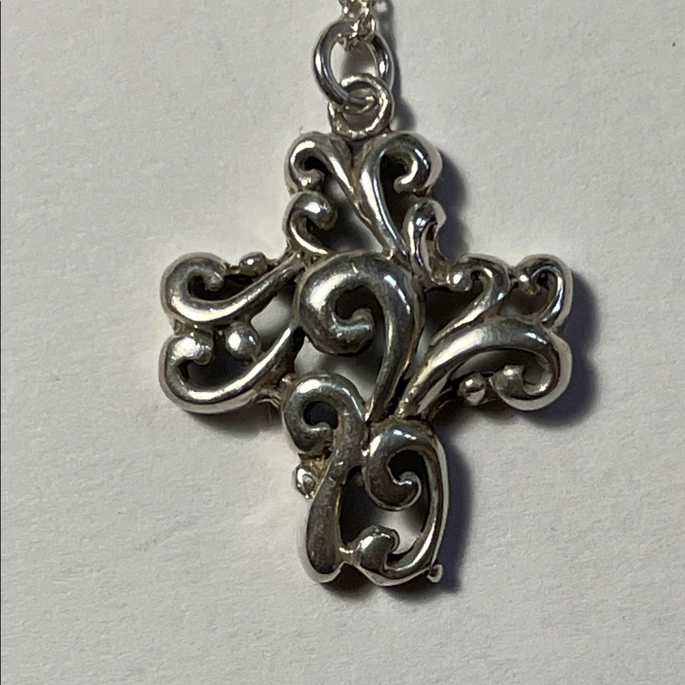 Sterling Silver Open Filigree Cross Pendant